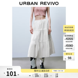 UR2026夏季新款女装时尚休闲甜美蝴蝶结系带半裙UYY550026 本白 (有内衬) M