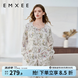 嫚熙（EMXEE）孕妇睡衣产后哺乳春秋季款月子服棉质家居服套装 晨曦庄园-两件套(不带哺乳口) L【适合115-135斤】