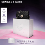 CHARLES&KEITH经典菱格链条小方单肩斜挎包包女包七夕礼物送女友CK2-70160131 Black黑色 小包