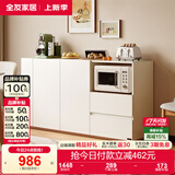 全友家居现代北欧风餐边柜厨房储物柜子靠墙家用碗柜碗柜收纳餐具柜 【1.6米带拉篮款】备餐柜