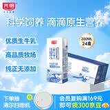 光明纯牛奶200ml*24盒优质乳蛋白营养早餐奶牛奶整箱送礼京东自营