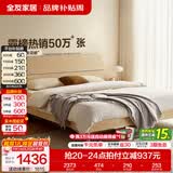 全友家居现代简约高箱储物收纳床主卧1.8米x2米双人大床家具政府补贴 【原木色 | 高脚】床+302床头柜*2+01床垫 1.8x2米【爆款+性价比超高】