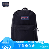 JANSPORT杰斯伯书包轻便双肩包男女旅行包简约背包电脑包学生校园 4QUE008爵士黑-侧袋+隔层