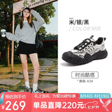 骆驼（CAMEL）【王俊凯同款】登山鞋女机甲户外丑萌鞋 L25M202007 米/银/黑 39