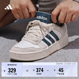 adidas「小锯齿」D-PAD CLASSIC美高风篮球风板鞋男女阿迪达斯 白色/遗迹蓝/棕色   42