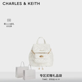 CHARLES&KEITH经典菱格大容量双肩包背包学生书包包女包七夕礼物CK2-60151400