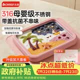 志高（CHIGO）炒酸奶机炒冰机冰淇淋机家用儿童免插电316钢六一儿童节礼物粉色【大号带防尘盖】