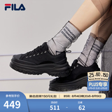 斐乐（FILA）女鞋帆布鞋LAVA胖胖底厚高底增鞋板鞋帆布鞋休闲鞋 黑-BK 38