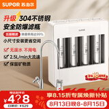苏泊尔厨下净水器超滤机家用不锈钢防爆防漏2.5L大流速净水机自来水净化器 快换换芯 台式过滤器UU06