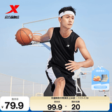 特步（XTEP）【国潮】男装速干篮球套装背心短裤夏季运动两件比赛训练套吸 黑 L/175
