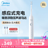 美的（Midea）电动牙刷成人软毛声波全自动防水感应式充电MR1极地白MC-AJ0101男女便携情侣生日七夕情人节礼物