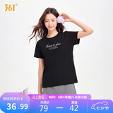 361°t恤衫女夏季新款潮流休闲宽松运动正肩上衣服短袖女装662629106-4