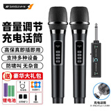 山水（SANSUI）M1 麦克风无线麦克风话筒家用唱歌K歌一拖二户外舞台音响ktv麦克风主持会议卡拉OK直播