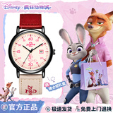 迪士尼（Disney）学生手表疯狂动物城联名带日历帆布带防水初高中生考试手表开学礼