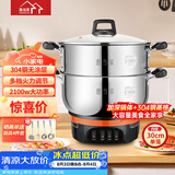 惠当家（Hui Dang Jia）电锅多功能电热锅电炒锅家用电蒸锅一体电煮锅加厚304不锈钢电火锅G08-30