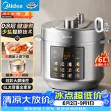 美的（Midea）0涂层精钢厚釜电压力锅6L 提鲜蒸多功能一体高压电饭锅家用6-8人智能预约开盖火锅电饭煲MY-E6010G