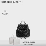 CHARLES&KEITH经典菱格大容量双肩包背包学生书包包女包七夕礼物CK2-60151400