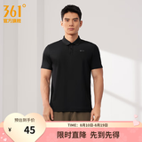 361°polo衫男2026年夏季新款休闲透气短袖情侣运动翻领t恤女父亲节 【男款】超级黑 2XL