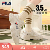 斐乐（FILA）猫爪4丨老爹鞋男鞋女鞋夏季透气出片运动鞋增高休闲鞋网面情侣鞋 【女款】古白色/白天鹅-AW 37.5