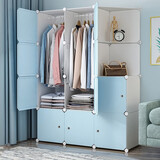 年轻时代（NQSD）简易衣柜收纳组装卧室家用衣橱出租房塑料宿舍单人现代简约经济型 10门2挂半转角