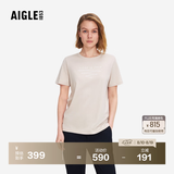 AIGLE艾高轻奢短袖T恤春夏经典款DFT户外速干透汽上衣抗菌女 貂杏色 AT495 L (170/92A)