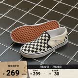 VANS范斯官方 Asher黑白棋盘格夏日一脚蹬女鞋帆布鞋 黑白棋盘格(男款) 42