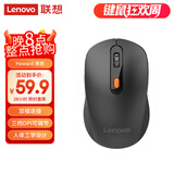 联想（Lenovo）无线蓝牙双模鼠标便携办公鼠标 人体工程学设计适用台式机一体机笔记本平板 Howard Mouse 2022黑