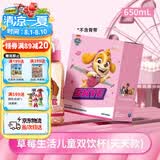 汪汪队立大功儿童双饮水杯男女吸管直饮3-6岁儿童生日礼物水壶-天天款