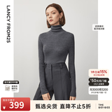 朗姿【C位针织 Basic衣橱】纯羊毛毛针织衫冬季新款修身长袖毛衣 深灰色2 M