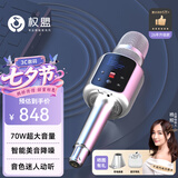 权盟K歌麦克风 话筒音响一体自带声卡麦克风家庭ktv音响套装 无线家用户外唱歌直播录歌卡拉OK设备 【性价比推荐】标准版无U段     70W超大音量