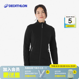 迪卡侬（DECATHLON）户外透湿抓绒女加厚摇粒绒抓绒衣保暖外套冲锋衣内胆MH100 全拉链- 黑色 L