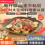 荣事达（Royalstar）电烤盘烤肉锅电烧烤炉家用多功能锅1000W不粘钛涂层韩式烤肉烤盘轻烟少油方形烤肉机RS-JK10A(Ti)