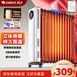 格力（GREE）【年度金榜单品】取暖器电热油汀加热电暖器立式电暖气加热器家用大面积加湿宽片 NDY23-X6022