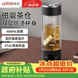 LOTOR徕多电热水壶热水壶保温烧水杯磁弹泡茶杯家用便携式烧水壶双层玻璃电热水杯