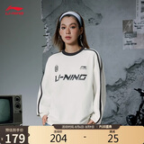 李宁抗静电抗菌套头卫衣男女同款宽松潮流百搭时尚运动上衣AWDVC87