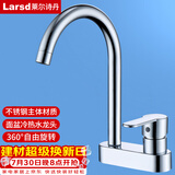 莱尔诗丹（Larsd）双孔面盆水龙头 冷热浴室双孔不锈钢卫生间洗脸盆洗手盆龙头T5231