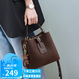 YUYULA牛皮包包女包水桶包通勤轻奢单肩斜挎包生日礼物高级感送女友老婆