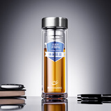 富光（FUGUANG）双层玻璃杯男泡茶杯水杯子G2516-SH-330K 本色330ml
