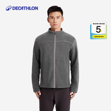 迪卡侬（DECATHLON）保暖户外抓绒衣外套男女运动宽松秋摇粒绒外套冲锋衣内胆 男款-全拉链-深灰色 L