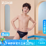 洲克（ZOKE）青少年儿童泳裤男中大童三角专业竞技训练舒适120626816 黑色 12