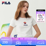 斐乐（FILA） 女装官方女士短袖T恤夏季休闲运动内搭t恤百搭短T上衣 标准白-F51W328152FWT M （165/84A/M）