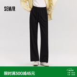 森马（Semir）休闲裤女春季松紧腰抽绳阔腿裤女生显瘦ins慵懒卫裤101125127009A
