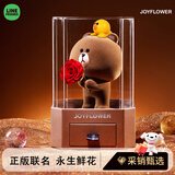 JoyFlower布朗熊永生花玫瑰熊礼盒生日礼物送女生朋友新人高级感结婚新婚