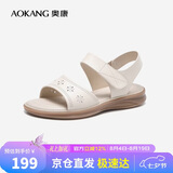 奥康（Aokang）妈妈鞋凉鞋夏季百搭舒适软底女凉鞋平底女鞋1224821025米36码
