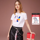 斐乐（FILA） 女装官方女士短袖T恤夏季休闲运动内搭t恤百搭短T上衣 标准白-F11W118151F M （165/84A/M）