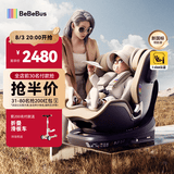 bebebus新国标领航家儿童安全座椅0-8岁车载宝宝椅isize 香槟金