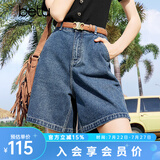 百图betu女装夏季新款牛仔裤高腰百搭显瘦A版牛仔短裤女2403T82 牛仔色 XS