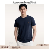 Abercrombie & Fitch经典小麋鹿图案情侣柔软纯棉短袖T恤上衣26春夏男装124-6014 海军蓝 L (180/108A)