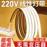 梵耀硅胶灯带220V柔性线性灯无暗斑嵌入式led灯条超亮阻燃软无主灯 【10mm宽*10mm厚】硅胶+光源 中性光4000K