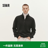 森马（Semir）王安宇同款森柔毛衫男半开襟高领针织衫含羊毛25毛衣109725107105
